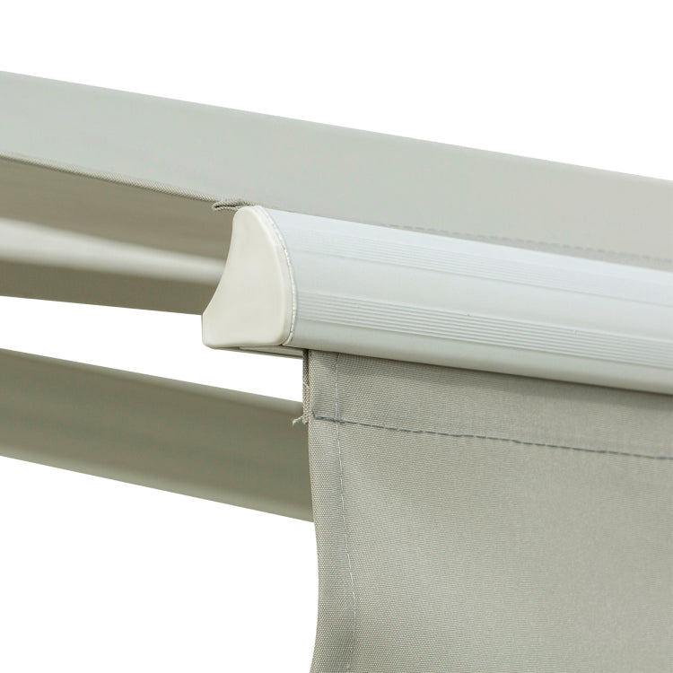 Outsunny 8' X 7' Patio Retractable Awning, Manual Exterior Sun Shade Deck Window Cover, Grey