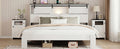 King Size Bed, Metal Bed Frame With Charging Station, No Need For Box Spring, White , No Noise, Easy To Assemble