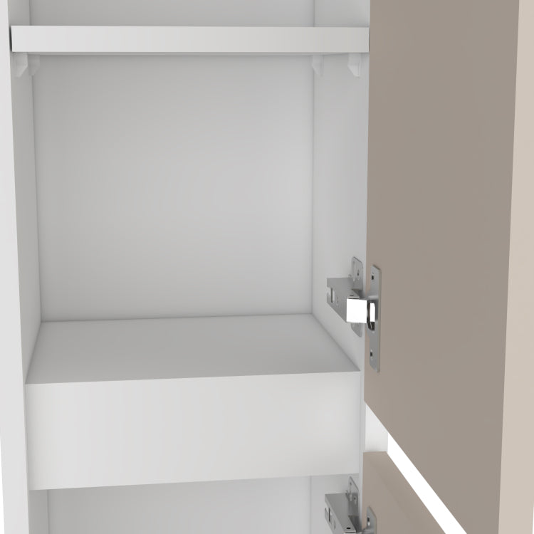 Dateland Two Door Wall Cabinet, Stylish Vertical Storage For Bathroom Or Kitchen, Light Beige And White