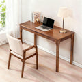 Solid Wood Desk With Drawers, Standing Desk With Smooth Edges, Home Office Desk For Small Spaces, Mid Century Modern Desk For Study, Bedroom, Living Room, Office, Walnut, 47.24''*21.65''*29.53''