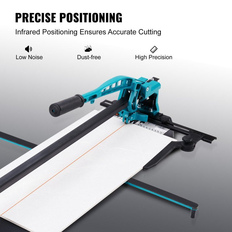 Manual Tile Cutter, 48 Inch, Porcelain Ceramic Tile Cutter With Tungsten Carbide Cutting Wheel, Infrared Positioning, Anti Skid Feet, Durable Rails For Professional Installers Or Beginners