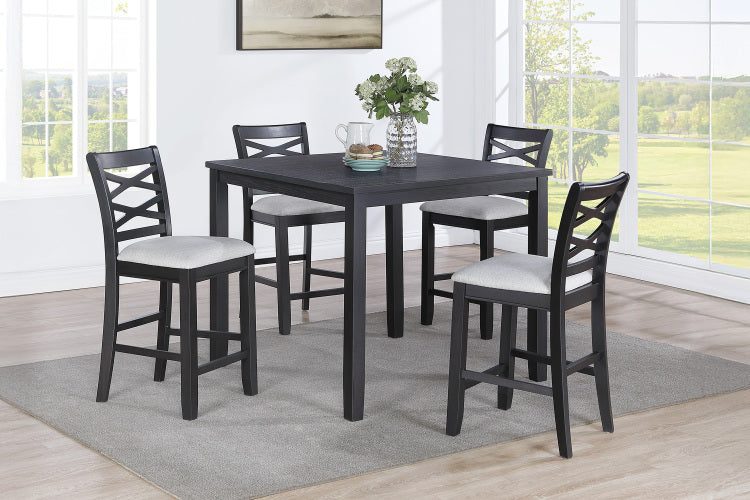 5 Piece Counter Height Table Charcoal Color