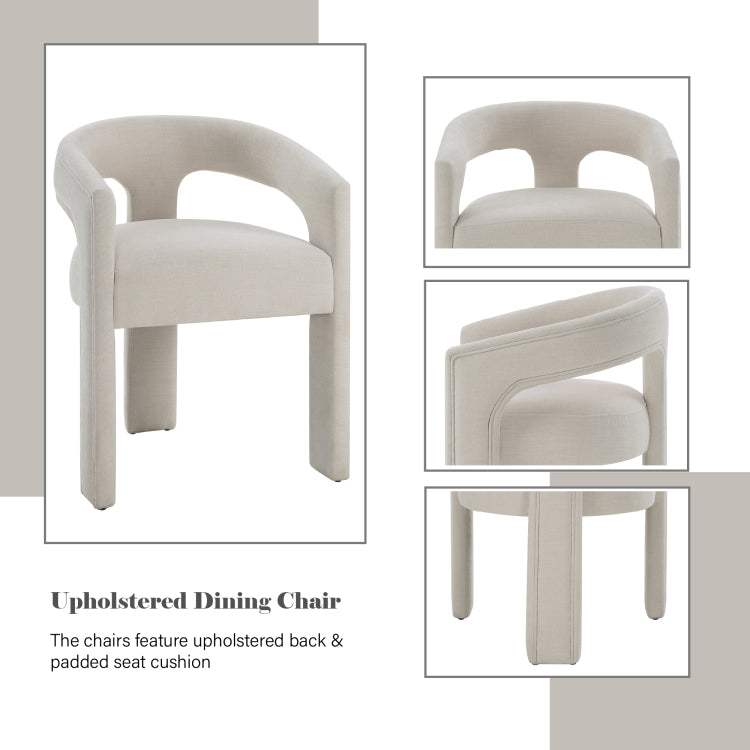 Gamarya White Chenille Side Chair Set Of 2