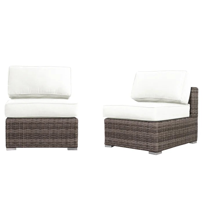 Rattan Wicker Fully Assembled 2 Person Seating Group With Cushions