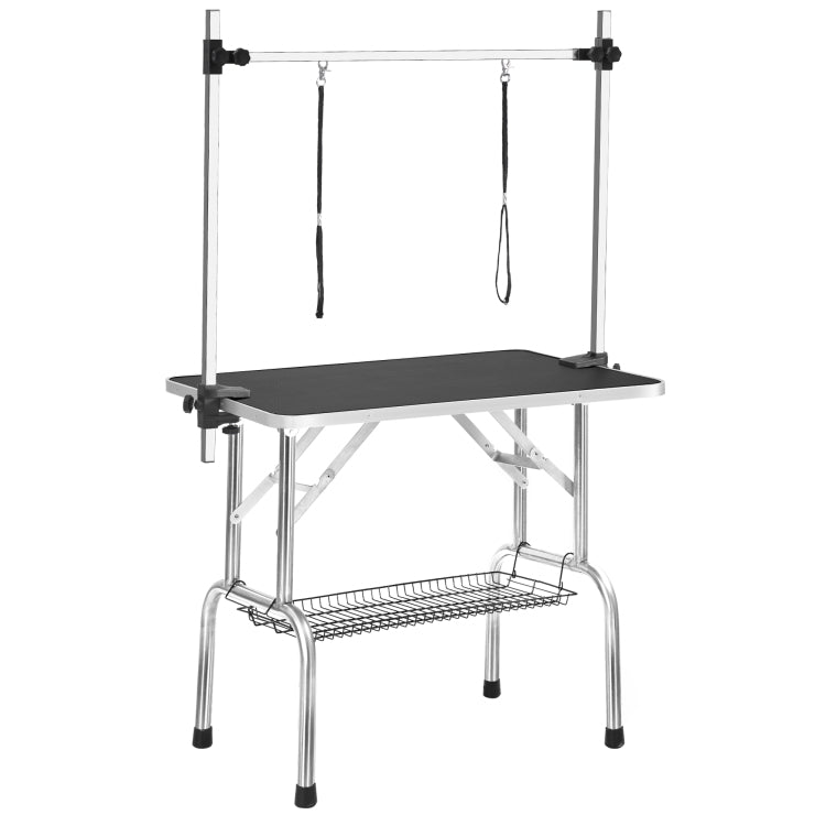 36" Professional Dog Pet Grooming Table Adjustable Heavy Duty Portable W Arm & Noose & Mesh Tray