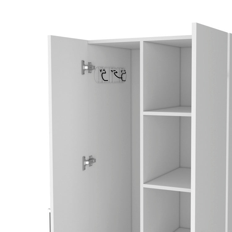 Storage Cabinet 70.9" H, 2 Doors, 1 Drawer, 3 Shelves, 4 Legs, White Kitchen