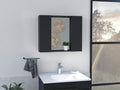 Artemisa Medicine Cabinet, Double Door, Mirror, One External Shelf Black