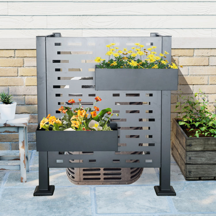 3Ftx3Ft Air Conditioner Fence For Outdoor Units,Metal Privacy Fence Cover, Perfect To Conceal Air Conditioning Units