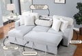 Ford Light Grey White Reversible Pull Out Sofa Bed