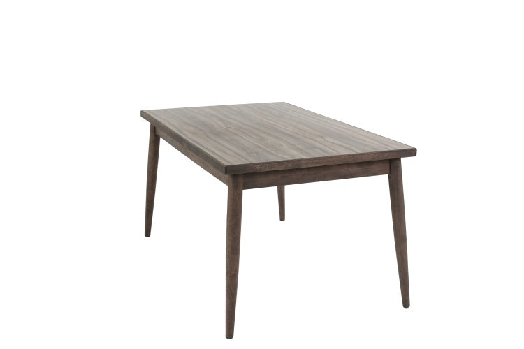Contemporary Walnut Finish 1Pc Dining Table Only Solid Wood Rectangle Table Melamine Mdf Dining Room Furniture