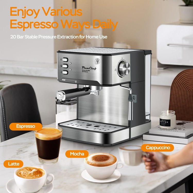 20 Bar Professional Espresso Machine With Milk Frother, Single & Double Shot, Ese Pod Compatible, Removable Water Tank For Cappuccino, Latte, & Macchiato Home Barista Edition