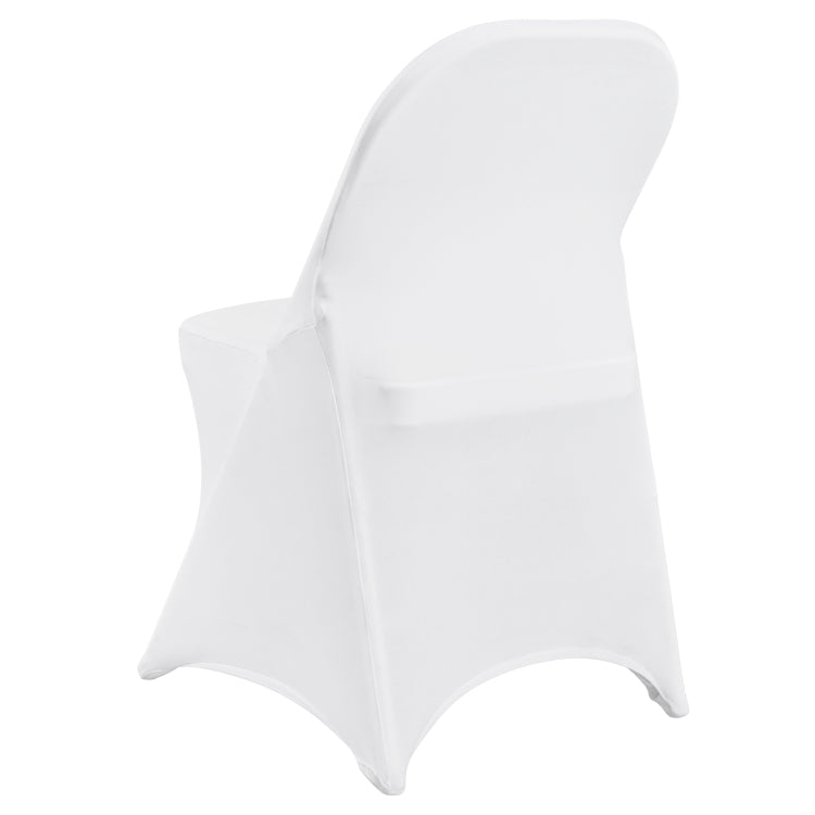 White Stretch Spandex Chair Covers 30 Pcs, Folding Kitchen Chairs Cover, Universal Washable Slipcovers Protector, Removable Chair Seat Covers, For Wedding Party Dining Room Banquet Event