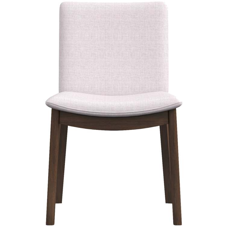 Modern Laura Mid Century Modern Solid Wood Dining Chair Set With Upholstered Fabric, Beige Linen, 20 X 20 X 32 Inches Set Of 2