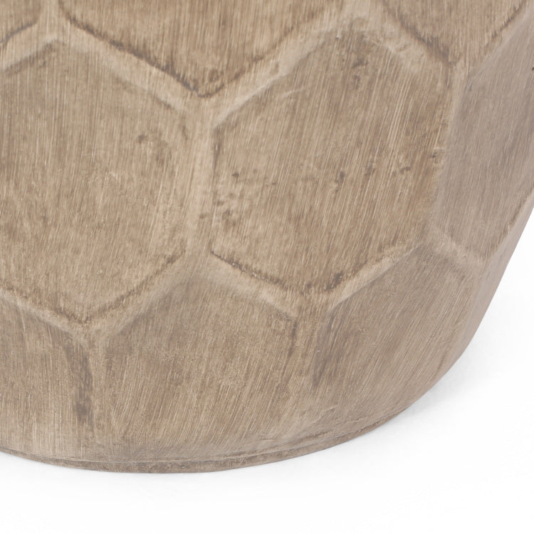 Outdoor Lightweight Concrete Side Table,Natural End Table