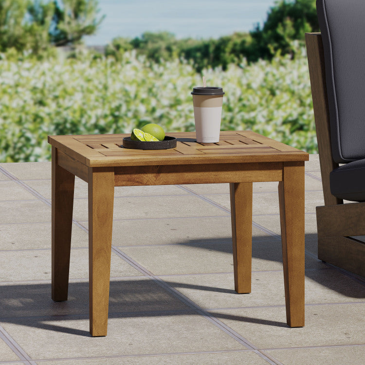 Hampton Outdoor Acacia Wood Side Table, 20 "W x 20 "D natural - wood