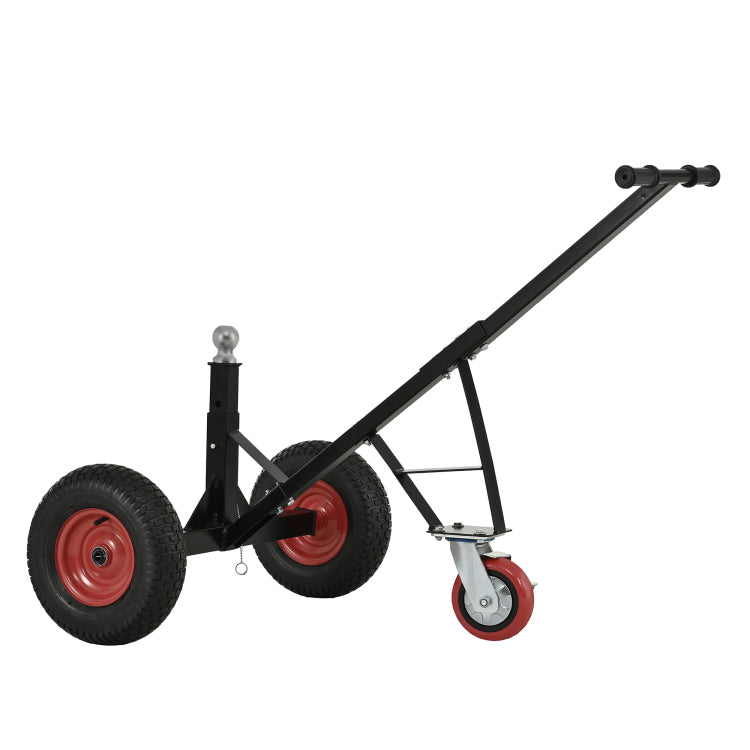 Versatile Heavy Duty Tri Wheels 800Lbs Trailer Dolly Load Capacity, Trailer Mover, With 2" Hitch Ball, 18'' 25'' Adjustable Height. Moving Trailer, Rv,Boat, Farming Equipments, Black