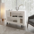 White Console Table In Melamine With Open Storage