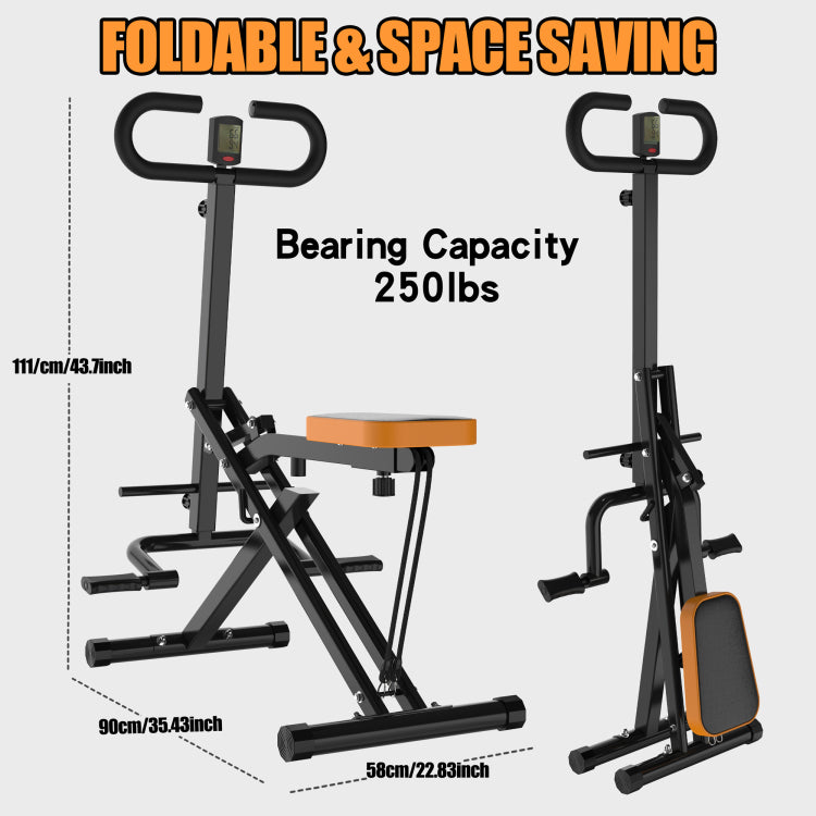 Squat Machine For Home, Assist Trainer For Glutes Workout Foldable With Resistance Bands, For Botty Glutes Butt Thighs, Ab Back Leg Press Hip Thrust For Home Gym Fitness Black