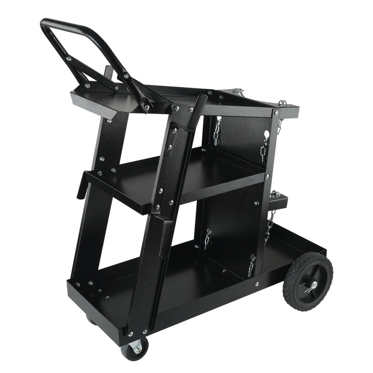Welding Cart, 3 Tier Welder Cart Heavy Duty With 400 Lbs Weight Capacity, 360 Swivel Wheels, Tank Storage Safety Chains, Rolling Mig Welder Cart For Tig, Arc, Mma, Plasma Cutter Welding Machine