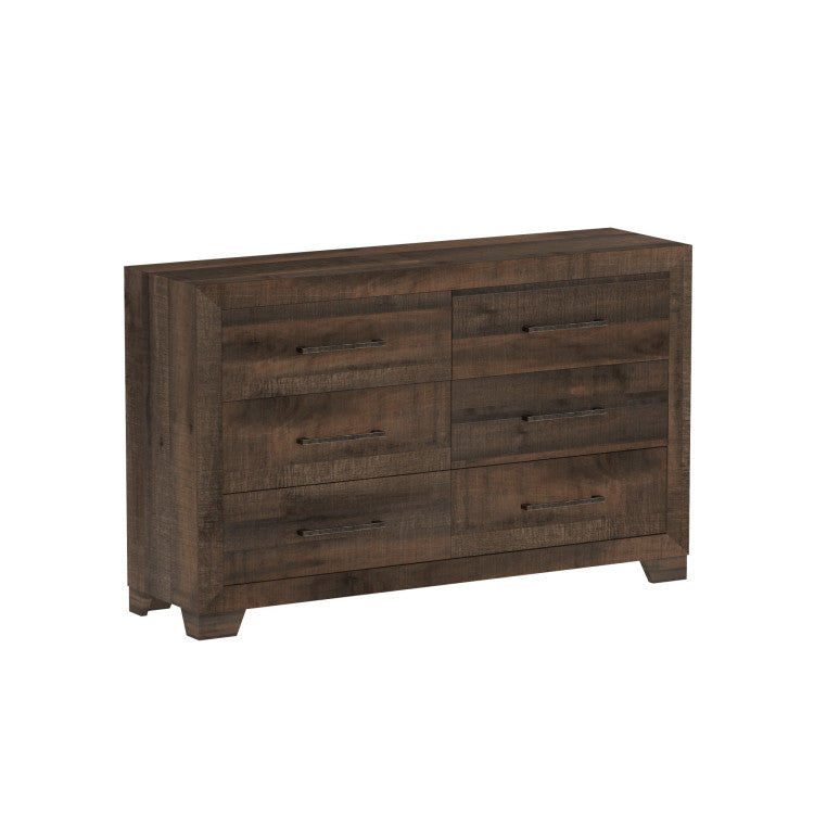 Brown 6 Drawer Dresser