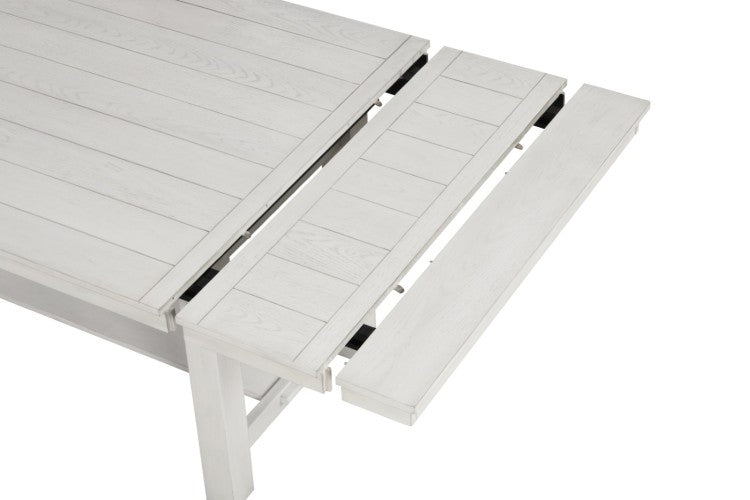 Rustic White Oak Dining Table W Leaves Block Trestle Base 1Pc Table Dining Room Furniture