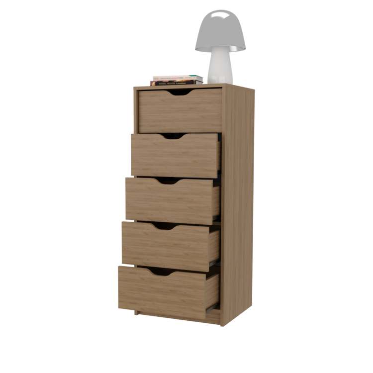 Natural Oak 5 Drawer Dresser For Nurseries And Bedrooms Modern Space Saving Storage