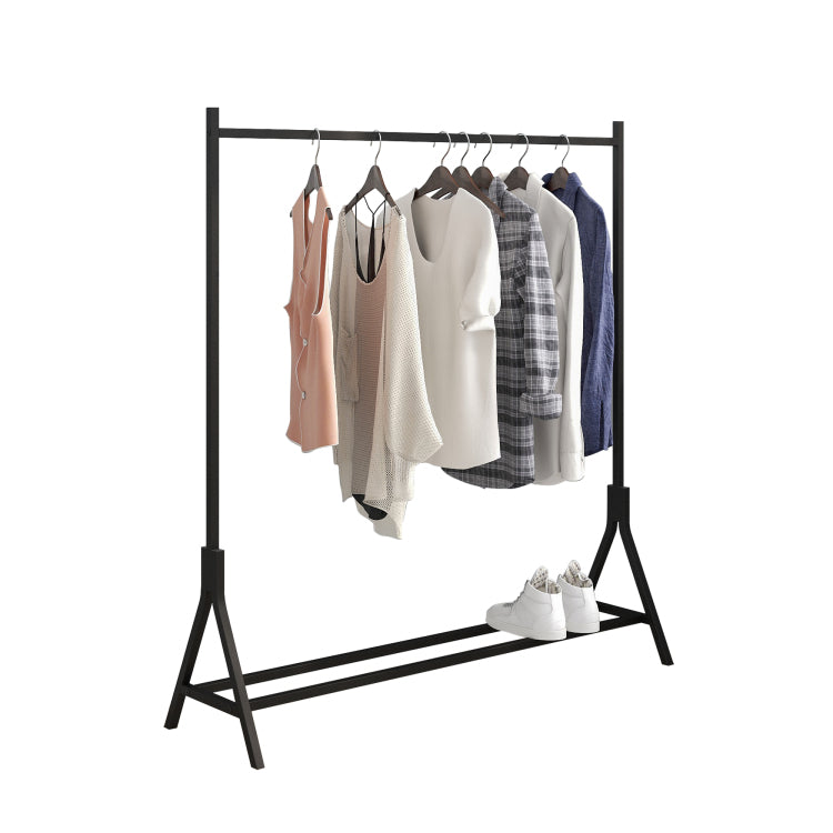 Garment Rack Freestanding Hanger Multi Functional Single Pole Bedroom Clothing Rack Bedroom, Black