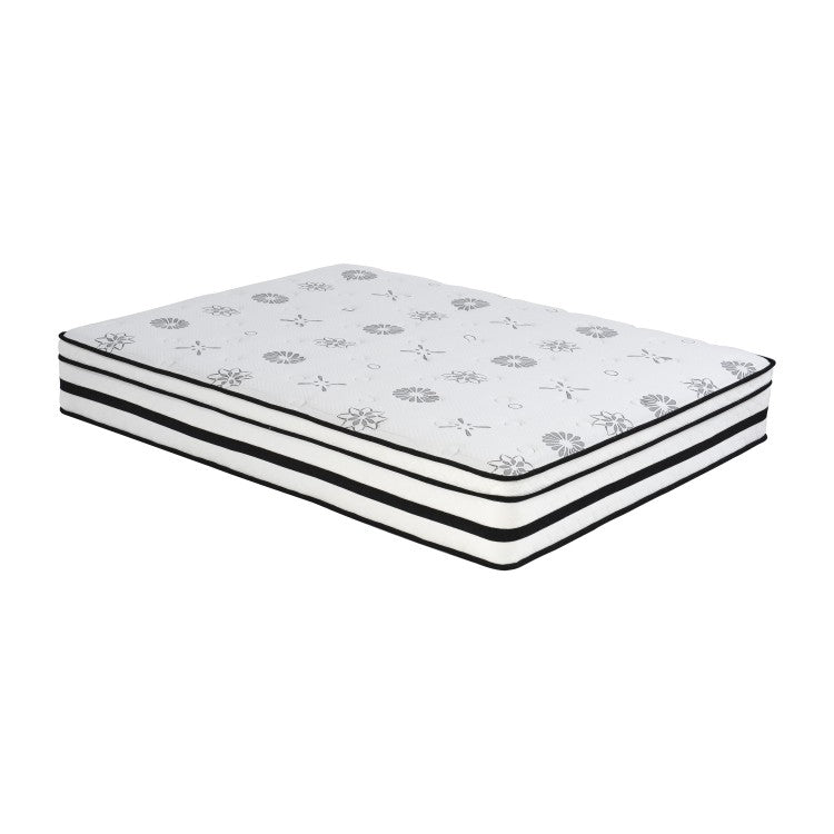 12 Inch Queen Mattress Highly Quilted Cover Hybrid Mattress, White, Plush Foam Mattress In A Box, Luxury Comfort Mattress