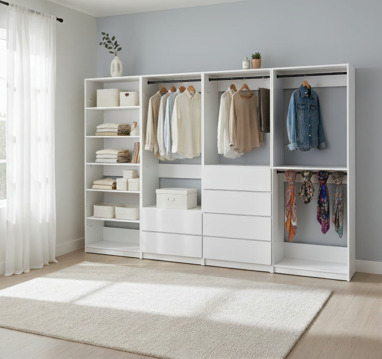 Prosper White Freestanding Walk In Wood Closet System