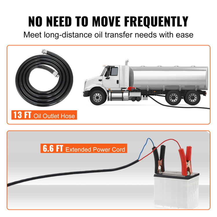 Diesel Fuel Transfer Pump Kit,10 Gpm 12V Dc Portable Electric Self Priming Fuel Transfer Extractor Pump Kit With Automatic Shut Off Nozzle Hose For Diesel, Kerosene, Machine, Transformer Oil