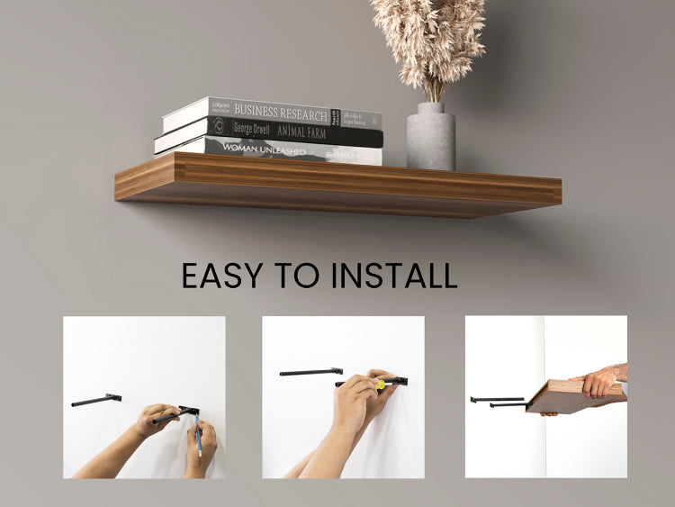 Ecco 31.5" Wide Floating Shelves Set Of 2, Shelves For Wall Decor For Bedroom, Bathroom Storage Shelves, Book Shelves For Living Room