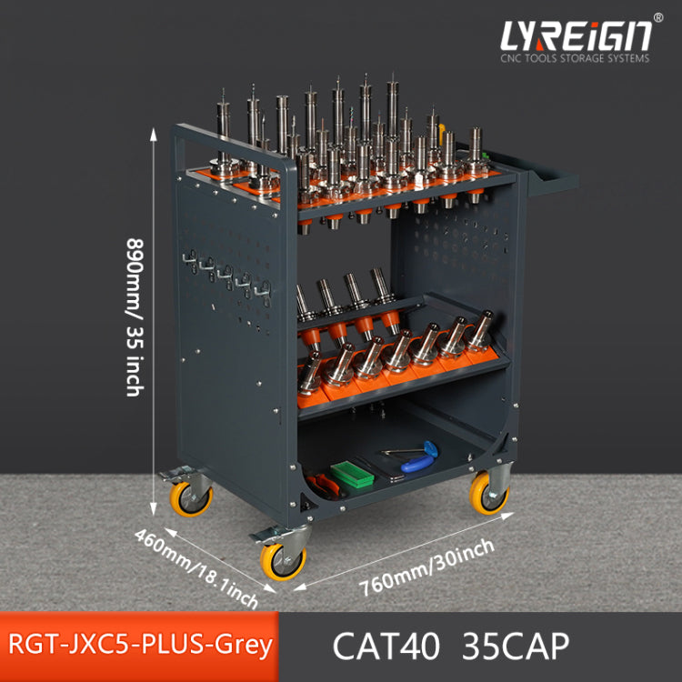 Grey Tool Cart Cnc Tool Cart Cat40 Tool Trolley Bt40 Cnc Tool Holder Cart Cnc Machine Tool Service Cart Cat40 35 Capacity