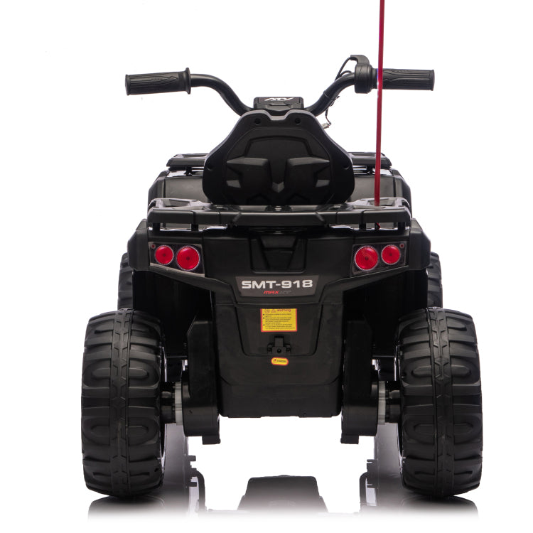 24V 160W Kids Electric Ride On Atv Realistic Off Road Design With 2Wd,Decorative Flags,On Off Light Switch,Volume Control W Bluetooth,Usb Port,Built In Music & Multi Color,Recommended Age:3 6