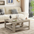 Square Coffee Table With Storage,Light Ash