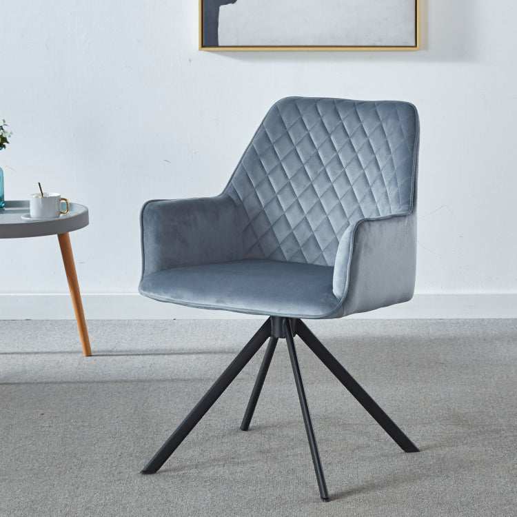 Modern Desk Chair No Wheel, Ergonomic Office Chair Home Office Upholstered Chair, Computer Chair For Bedroom, Reception Room, Living Room With Metal Legs