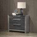 Contemporary Gray Finish 3 Drawers Nightstand Wooden 1Pc Bedroom Furniture Bedside Table