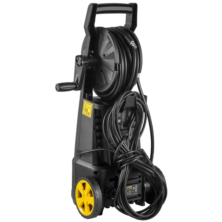 Electric Pressure Washer, 2000 Psi, Max 1.65 Gpm Power Washer W 30 Ft Hose & Reel, 5 Quick Connect Nozzles, Foam Cannon, Portable To Clean Patios, Cars, Fences, Driveways, Etl Listed