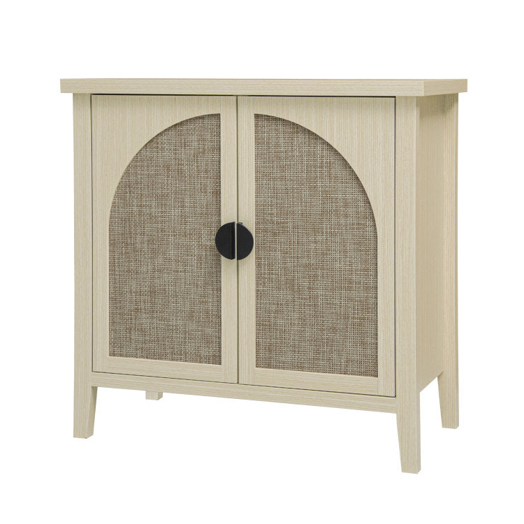 Rattan 2 Door Cabinet, Suitable For Bedroom, Living Room, Study