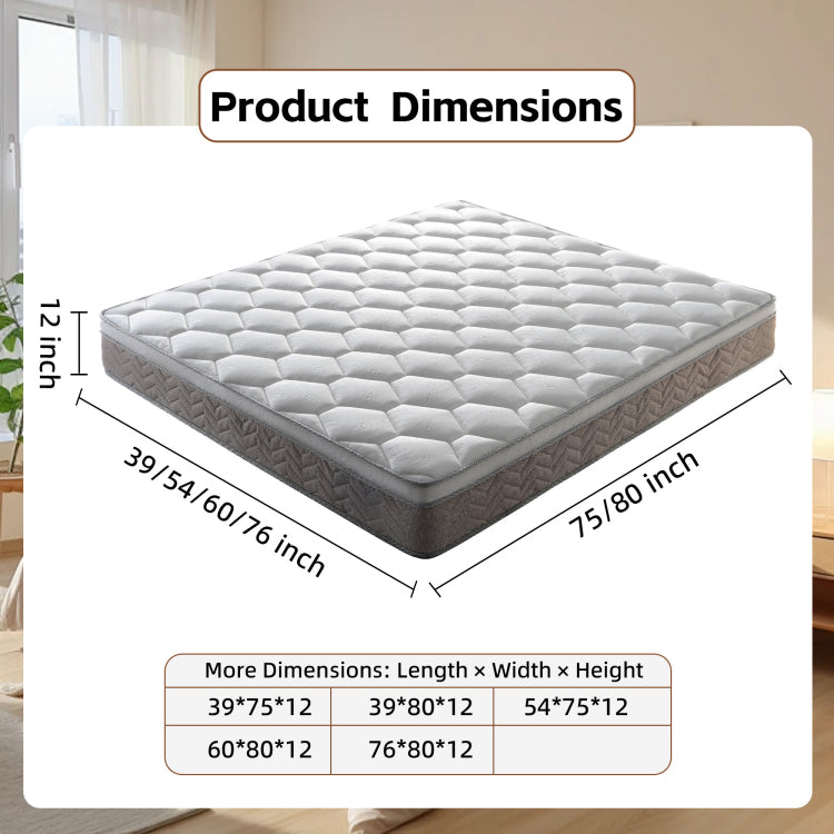 12" Mattress Certipur Us Certified Hybrid Memory Foam Pocket Spring Mattresses