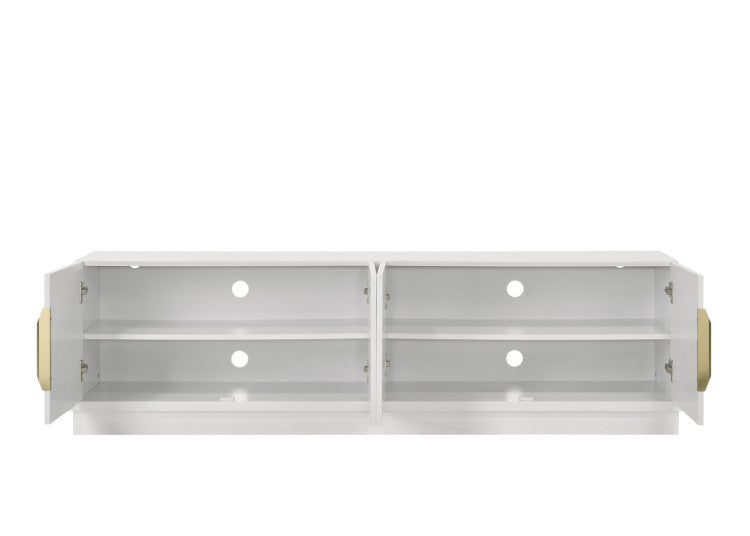 Carrington 70"W White 4 Door Tv Stand