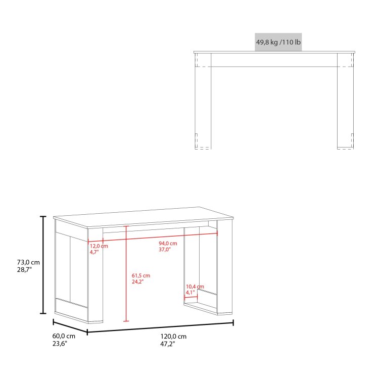 Wengue Writing Computer Desk With Ample Work Surface