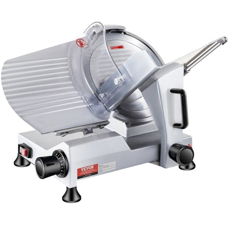 240W Commercial Meat Slicer, Electric Deli Food Slicer, 10" Carbon Steel Blade Electric Food Slicer, 350 400Rpm Meat Slicer, 0 0.47 Inch Thickness Adjustable For Commercial And Home Use