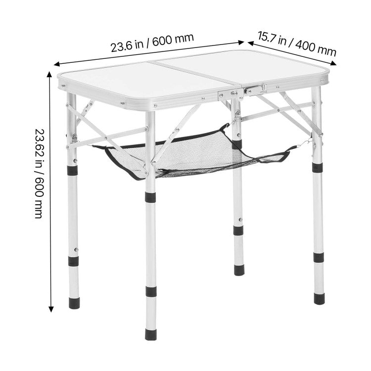 2Ft Folding Portable Camping Table Aluminum Outdoor Table Adjustable Height