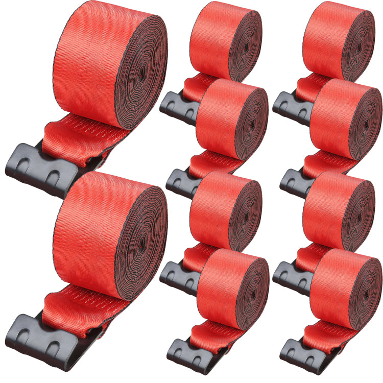 Winch Straps, 4" X 30', 6000 Lbs Load Capacity, 18000 Lbs Breaking Strength, Truck Straps With Flat Hook, Flatbed Tie Downs Cargo Control For Trailers, Farms, Rescues, Tree Saver, Red 10 Pack