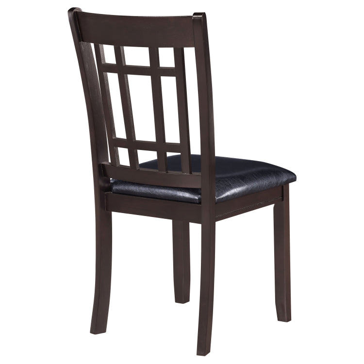 Espresso And Black Lattice Back Side Chairs Set Of 2