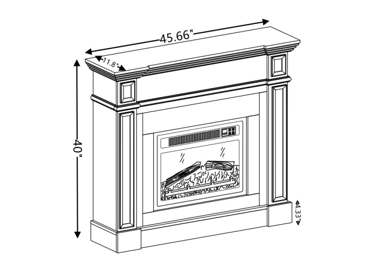 Only Mantel Not Included 23" Fireplace Cherry, 45.6"W*11.8"D*40"H