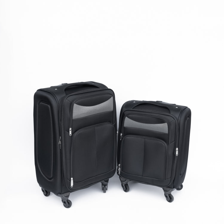 20 24 Two Piece Suitcase Suitcase Set Oxford Trolley Case Without Password Lock Universal Wheel Black