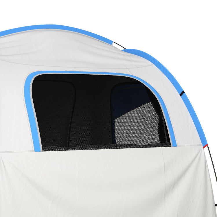 Outsunny Suv Tent, 2000Mm Waterproof Truck Tent With 3 Doors And Mesh Window, For 5 6 Person Camping Outdoor Travel, 7.5' L X 6.9' W X 6.9' H, Gray And Blue