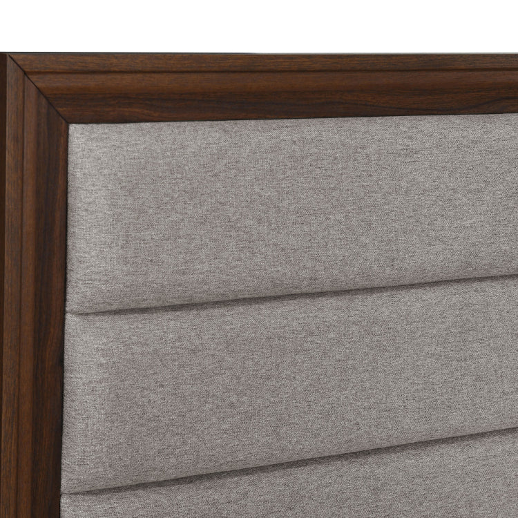 Anza Walnut Upholstered Queen Bed