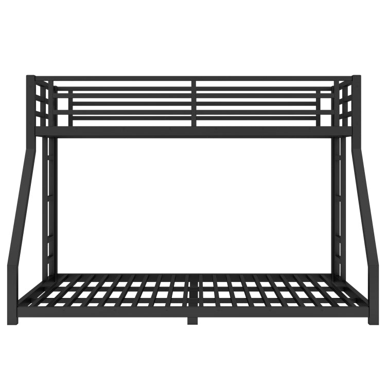 Metal Twin Xl Over Queen Bunk Bed For Teens And Adults,Noise Reduced No Box Spring Needed, Black